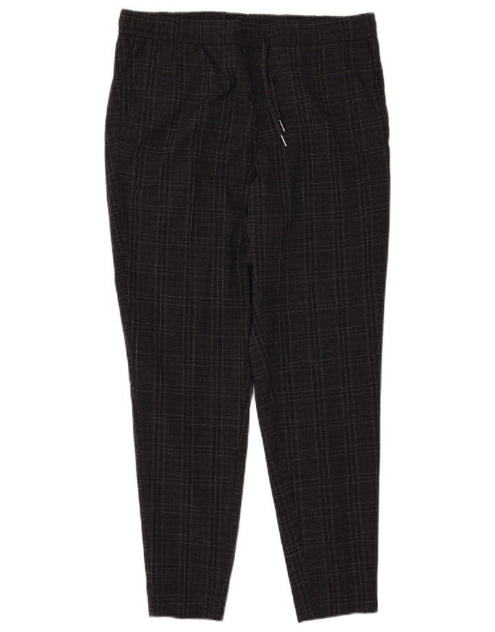 Pantaloni chino subțiri Jack & Jones pentru bărbați, poliester cu carouri, gri mari