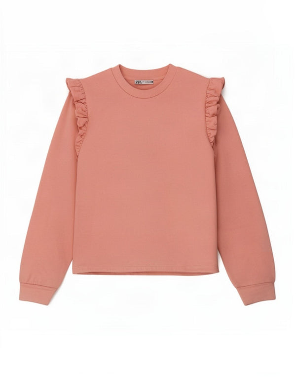 Pulover pentru femeie Zara Crop Pulover UK 10 Bumbac roz mic