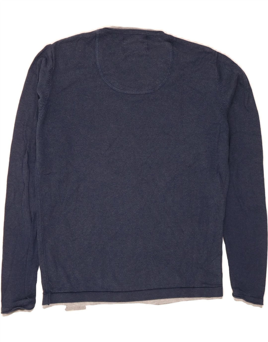 JACK & JONES Mens V-Neck Jumper Sweater Medium Navy Blue Viscose Vintage Jack & Jones and Second-Hand Jack & Jones from Messina Hembry 