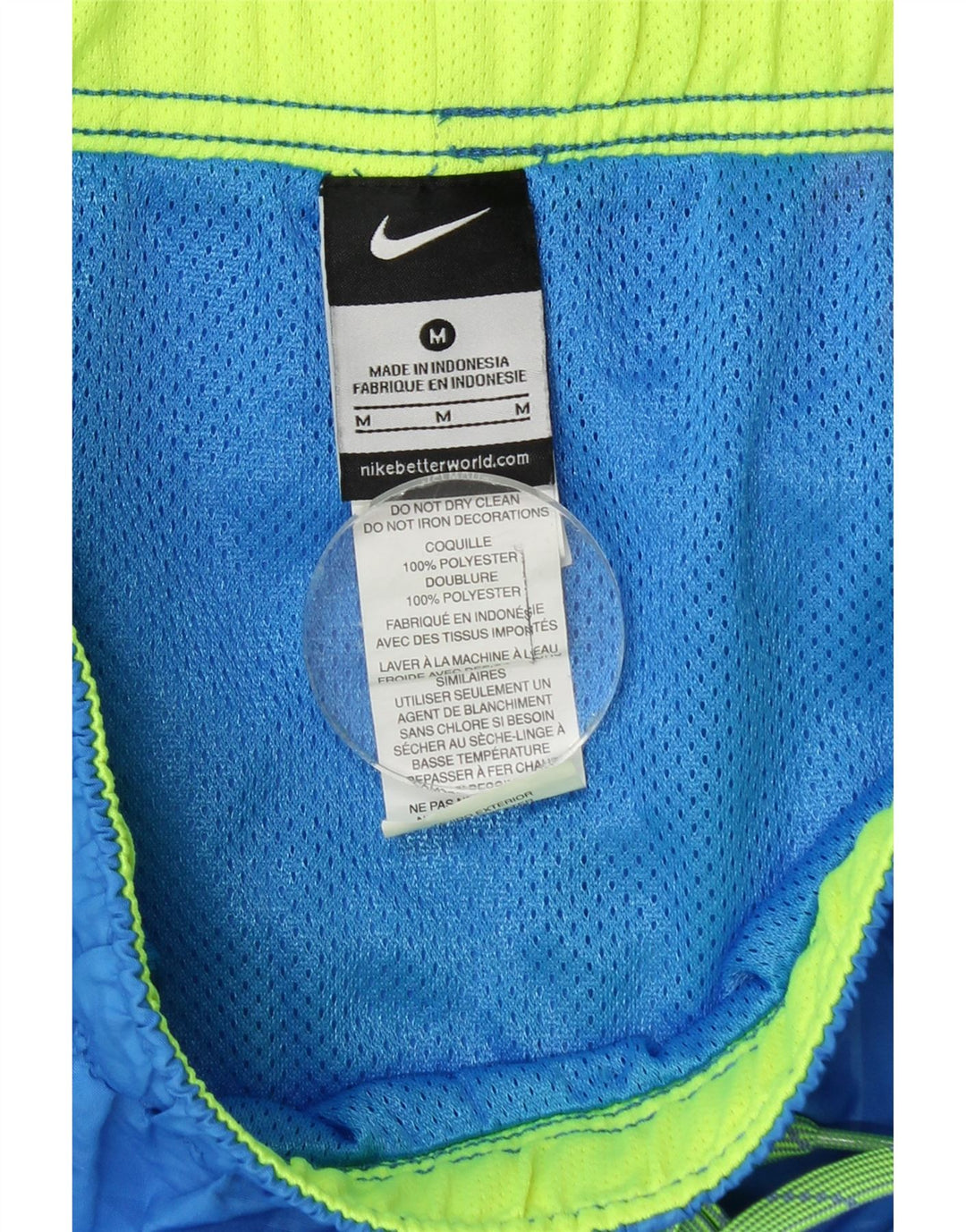 Pantaloni scurți sport Nike pentru bărbați, poliester geometric, albastru mediu