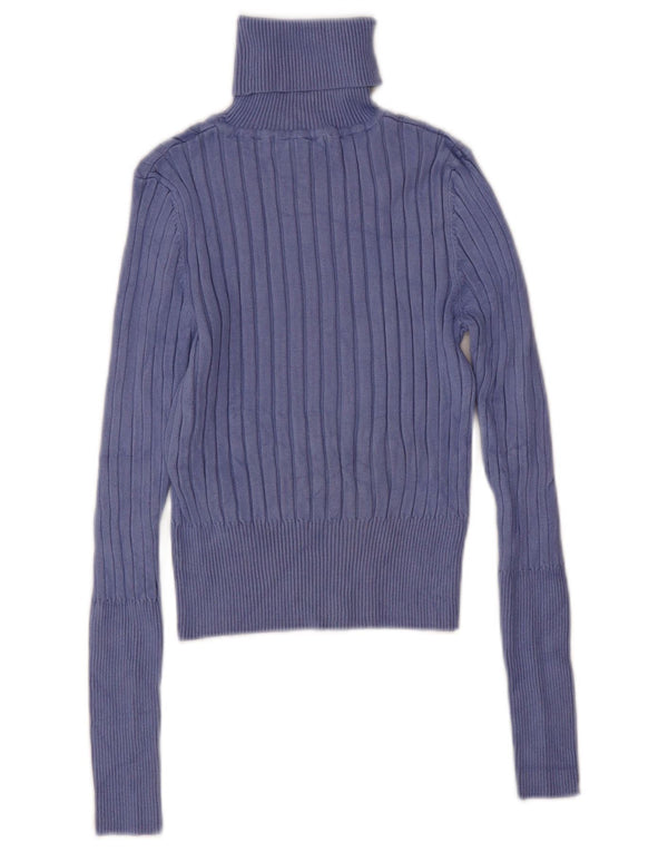 Pulover de damă Zara Crop oversized cu gât rulat, violet mediu, UK 12