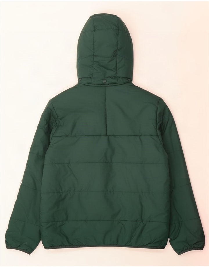 Jachetă căptușită cu glugă Adidas băieți 10-11 ani poliester verde