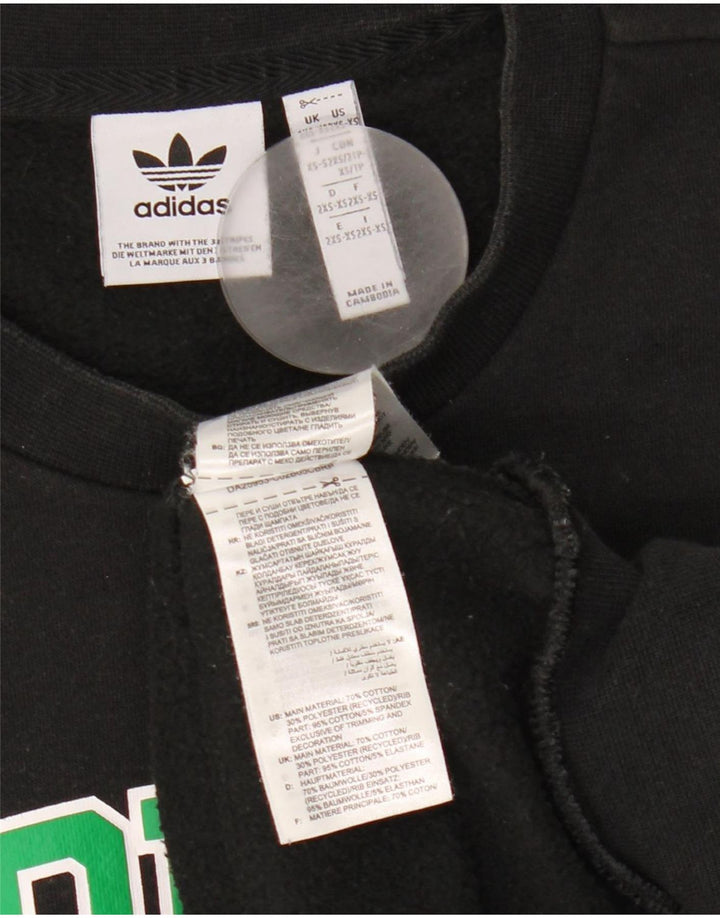 Pulover Adidas pentru bărbați grafic supradimensionat 2XS bumbac negru