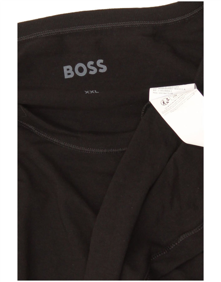 Top pentru bărbați HUGO BOSS cu mânecă lungă 2XL, bumbac negru