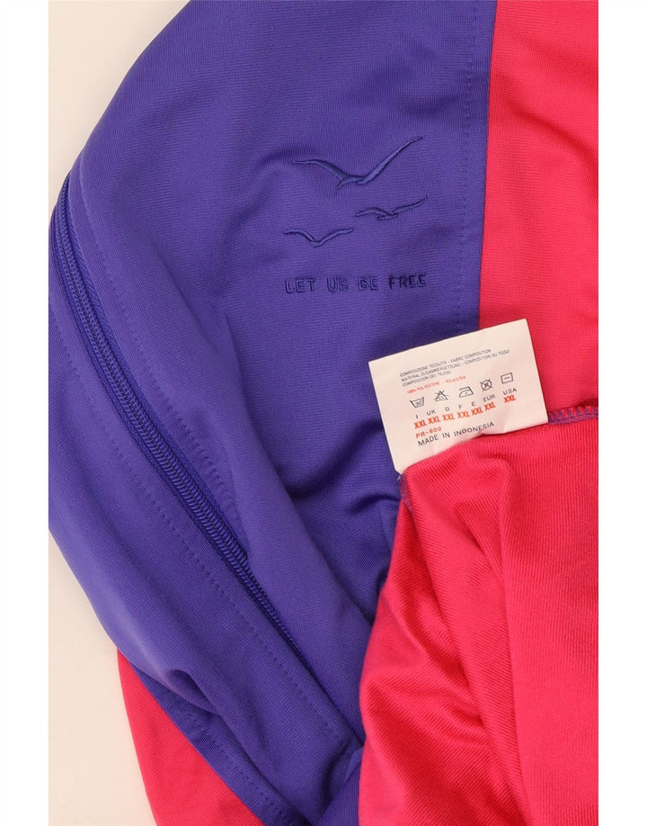 Jachetă de trening vintage pentru bărbați, 2XL, roșu, poliester color bloc
