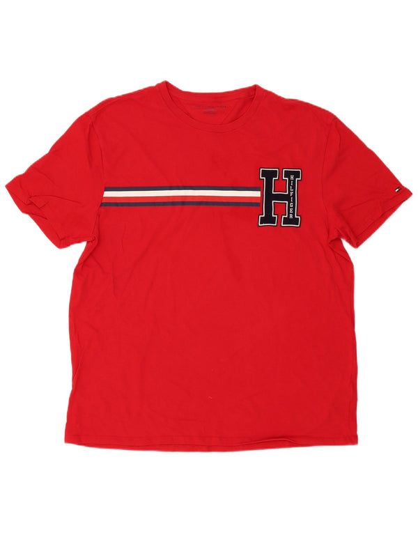 Tommy Hilfiger Mens Graphic T-Shirt Top XL Red Cotton