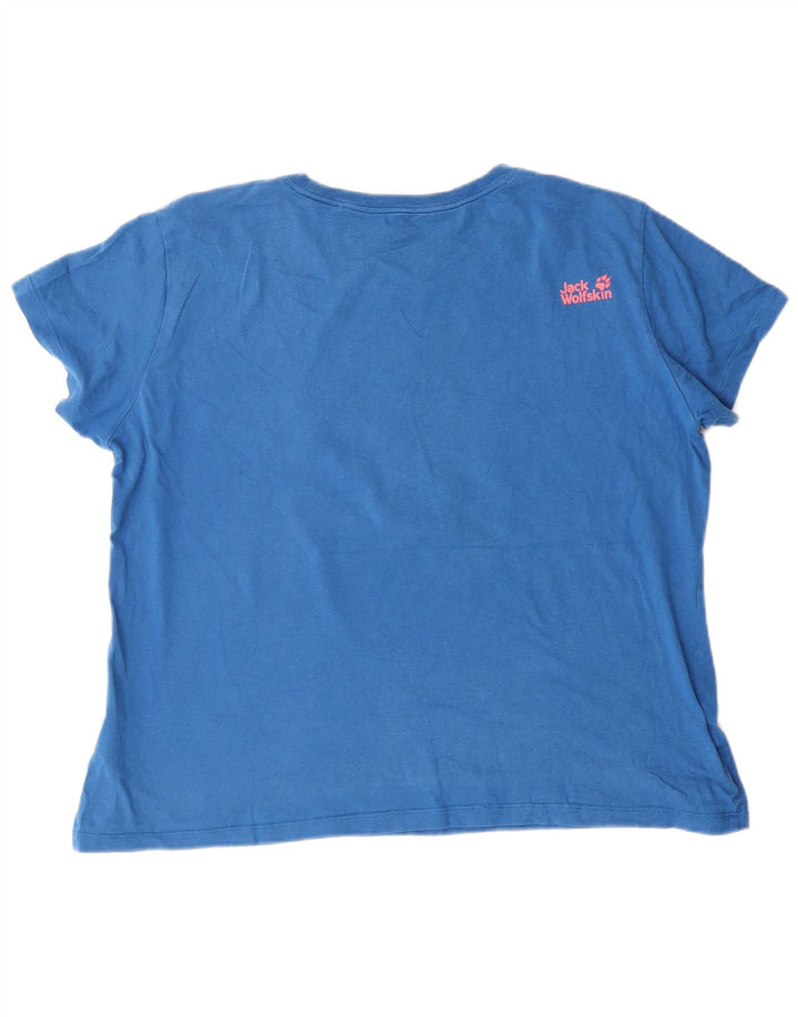 Jack Wolfskin Tricou cu grafic pentru femei Top UK 22/24 2XL Blue Bumbac