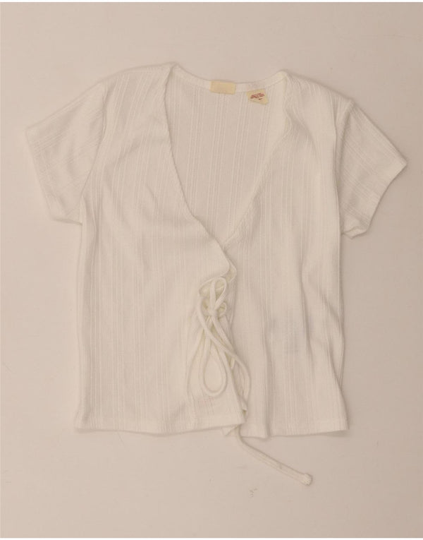 Bluză pentru femei Levi's Crop Wrap Shirt UK 4 XS Bumbac alb