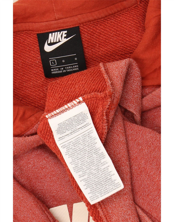 NIKE Mens Graphic Hoodie Jumper Large Orange Cotton Vintage Nike and Second-Hand Nike from Messina Hembry 