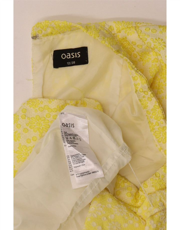 Rochie Oasis pentru femei fără mâneci, UK 12, poliester floral, galben mediu