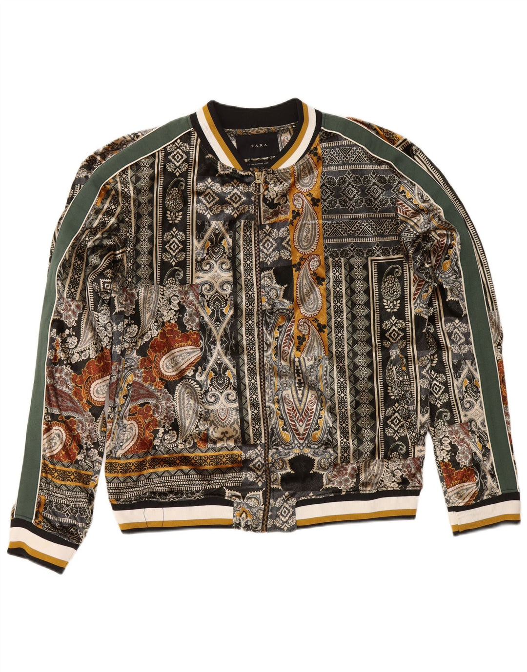 Bomber pentru femei Zara Marea Britanie 18 XL Poliester Paisley multicolor