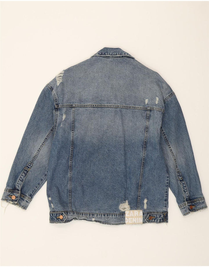ZARA Womens Denim Jacket UK 14 Medium Blue Cotton Vintage Zara and Second-Hand Zara from Messina Hembry 