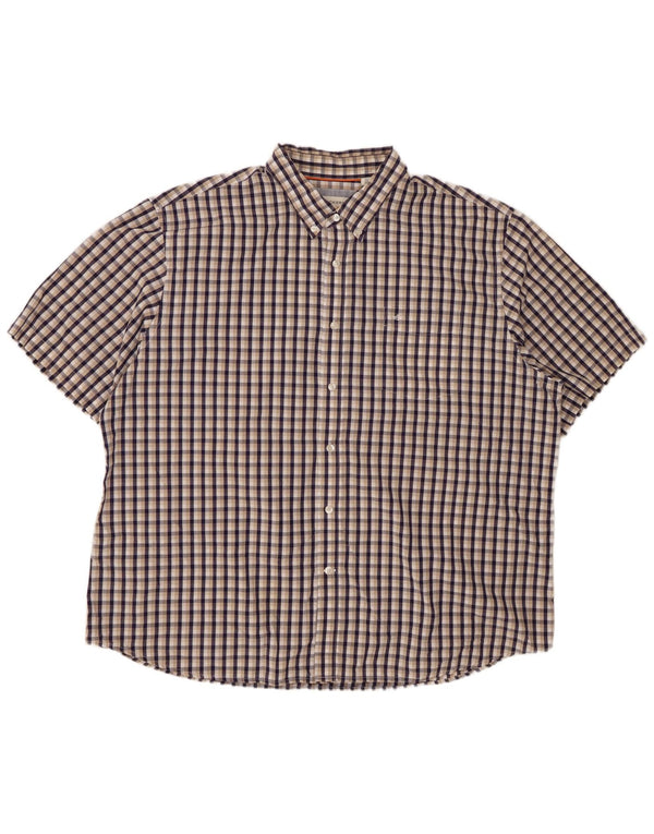 Cămașă pentru bărbați DOCKERS cu mânecă scurtă 2XL, bumbac cu carouri multicolore