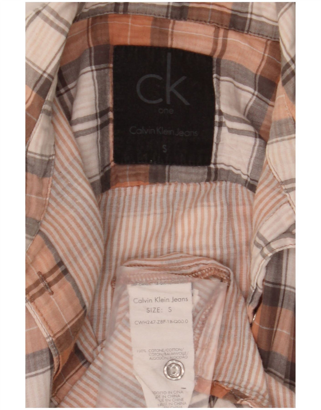 Cămașă pentru femei Calvin Klein Jeans UK 10, bumbac cu carouri multicolore mici