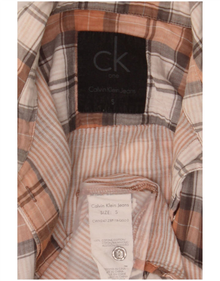 Cămașă pentru femei Calvin Klein Jeans UK 10, bumbac cu carouri multicolore mici