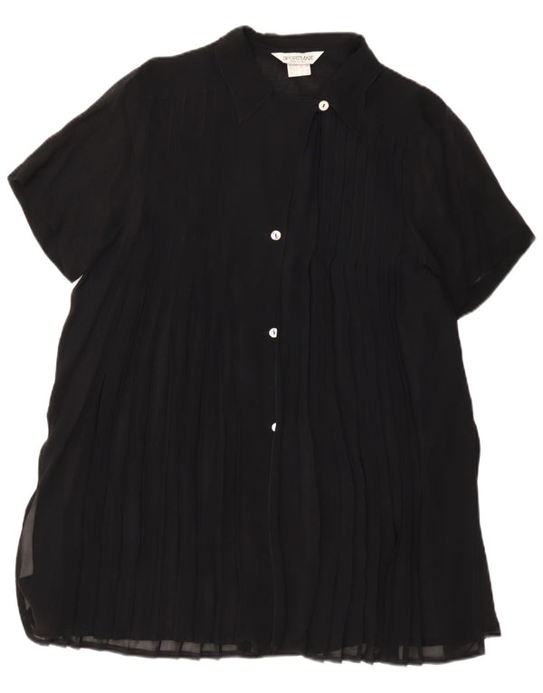 Rochie cămașă supradimensionată cu mânecă scurtă pentru femei Sportmax UK 10 Mic Negru