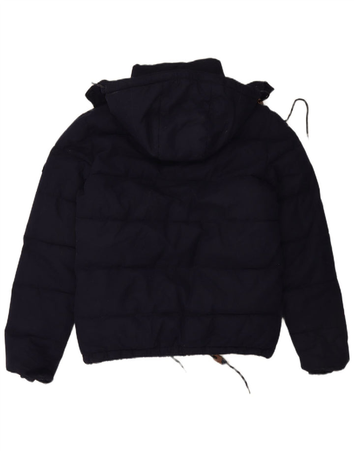 Jachetă căptușită cu glugă pentru bărbați Superdry UK 38 Medium bleumarin Poliester