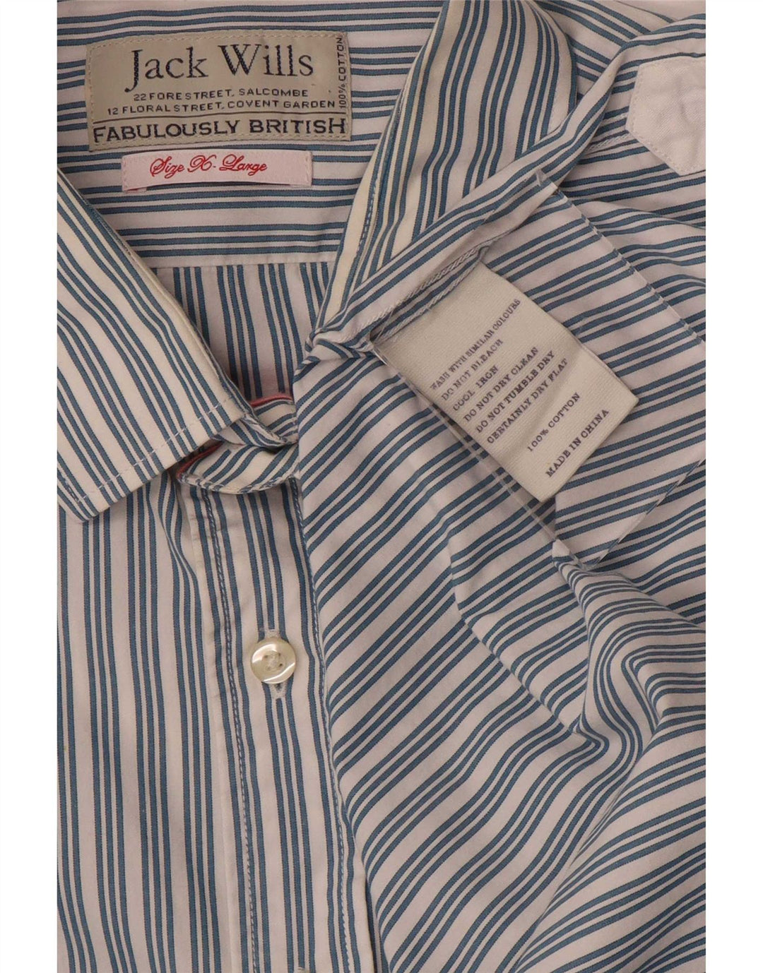Cămașă formală pentru bărbați Jack Wills XL, bumbac cu dungi albastre