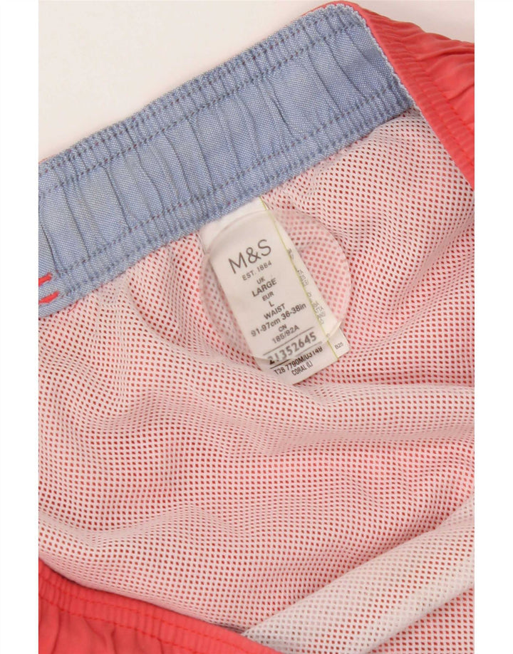 Pantaloni scurți de înot pentru bărbați Marks & Spencer, bumbac, roz, mari