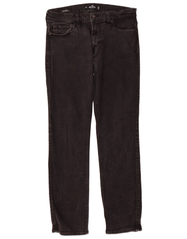 Blugi Hollister Slim Straight pentru bărbați W32 L32 bumbac gri