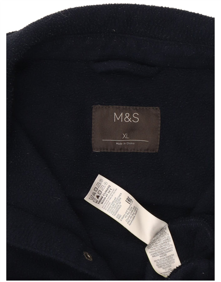 Cămașă din lână pentru bărbați Marks & Spencer, XL, poliester bleumarin