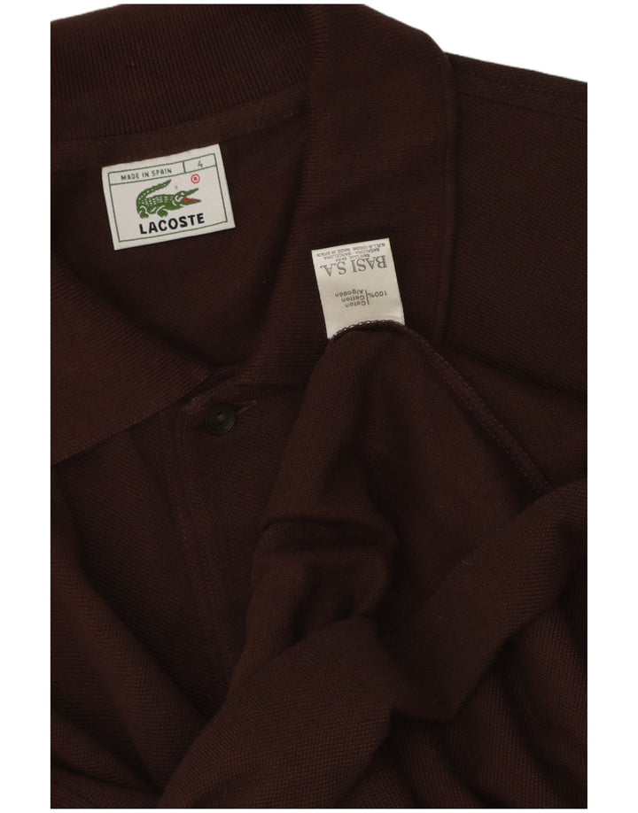 Tricou polo Lacoste pentru bărbați, mărimea 4, bumbac maro mediu