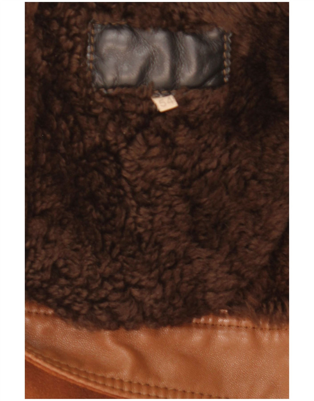 Jachetă vintage pentru bărbați din shearling IT 54 2XL maro