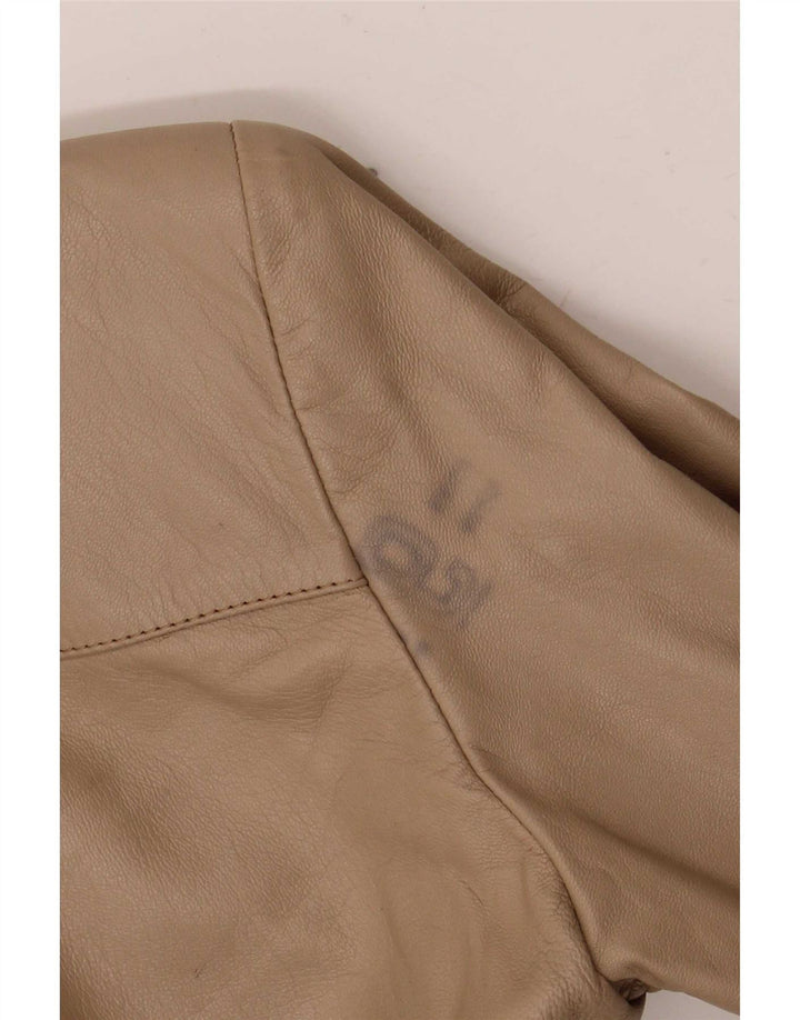 Geaca de piele vintage pentru femei IT 42 Bej mediu