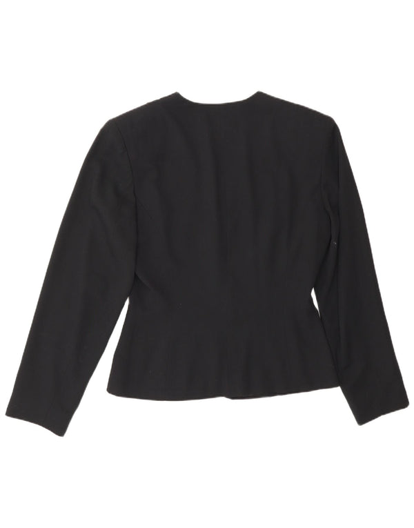 Jachetă Blazer Femei Cartoon cu 9 nasturi EU 36 Mic Negru Floral Viscoză