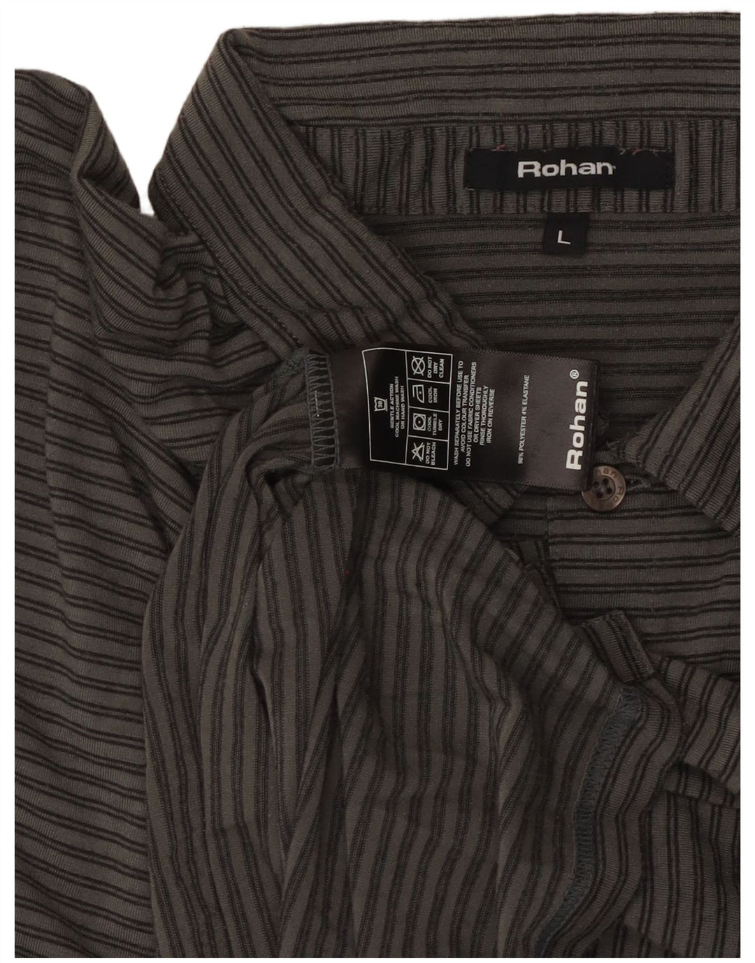 Tricou polo pentru bărbați ROHAN Poliester cu dungi gri mare