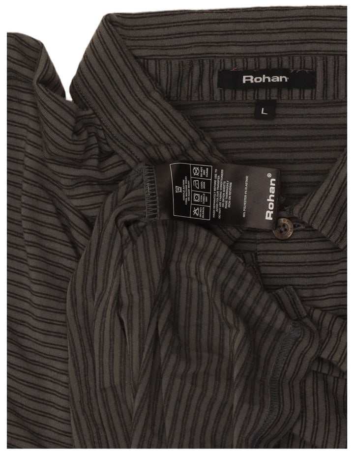 Tricou polo pentru bărbați ROHAN Poliester cu dungi gri mare