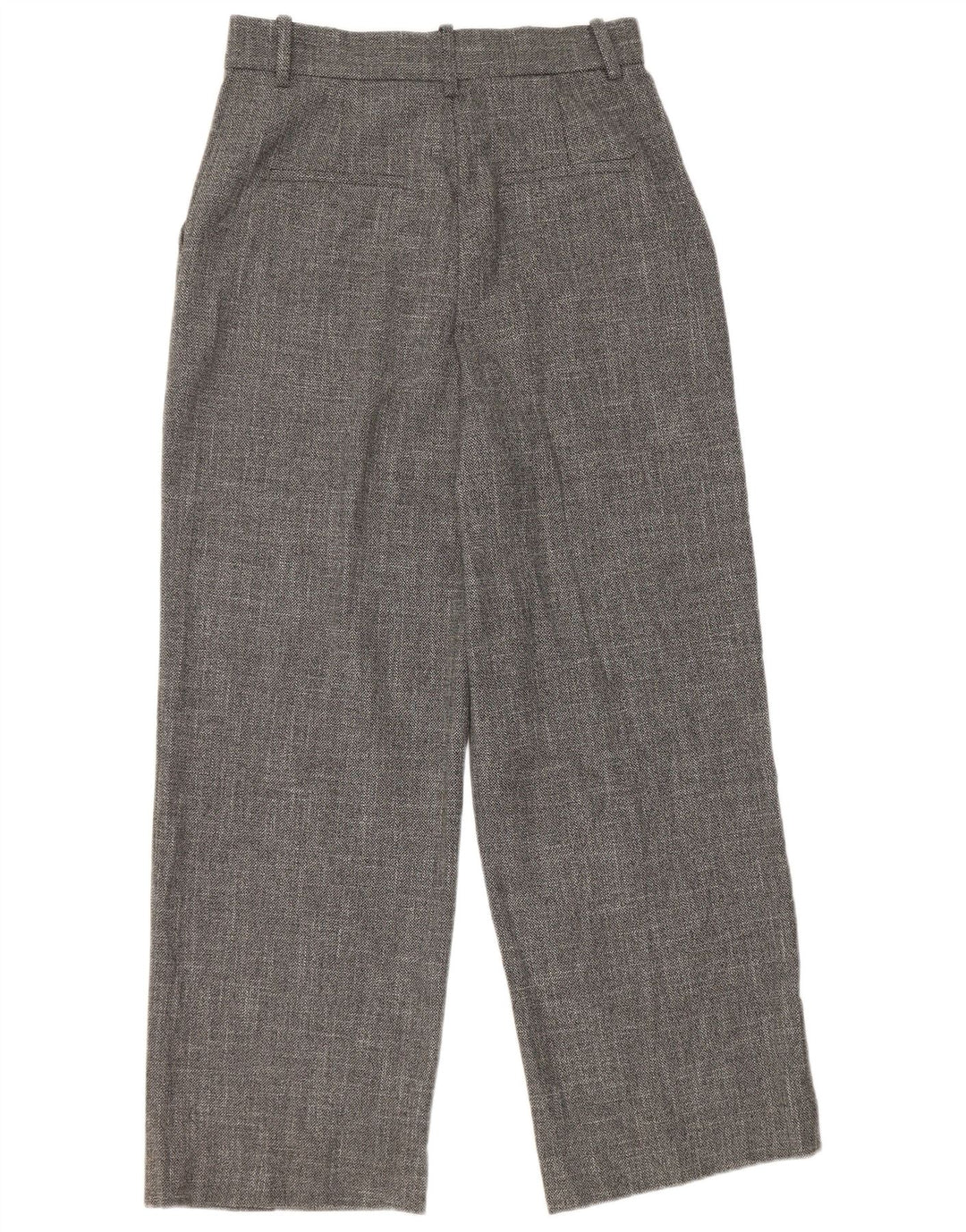 Pantaloni casual pentru femei cu talie înaltă Zara, cu picioare largi, poliester mediu gri