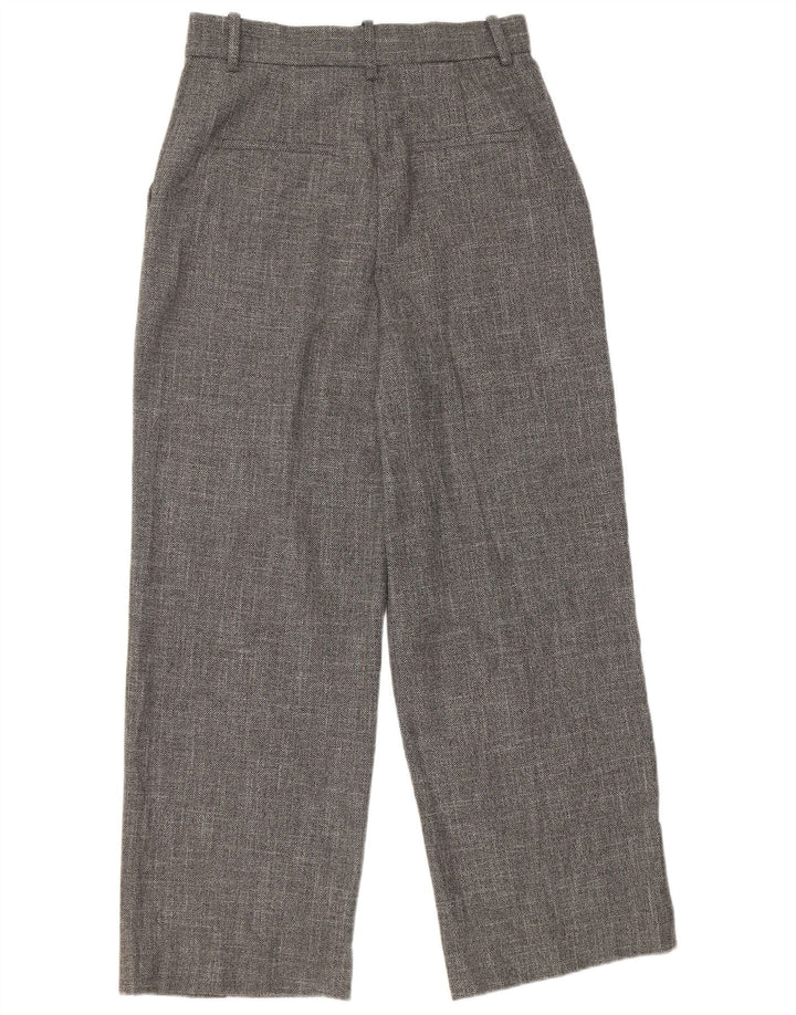 Pantaloni casual pentru femei cu talie înaltă Zara, cu picioare largi, poliester mediu gri