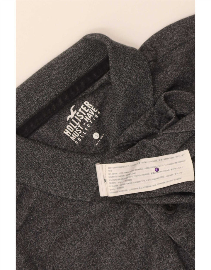 Cămașă polo Hollister pentru bărbați, bumbac gri mic