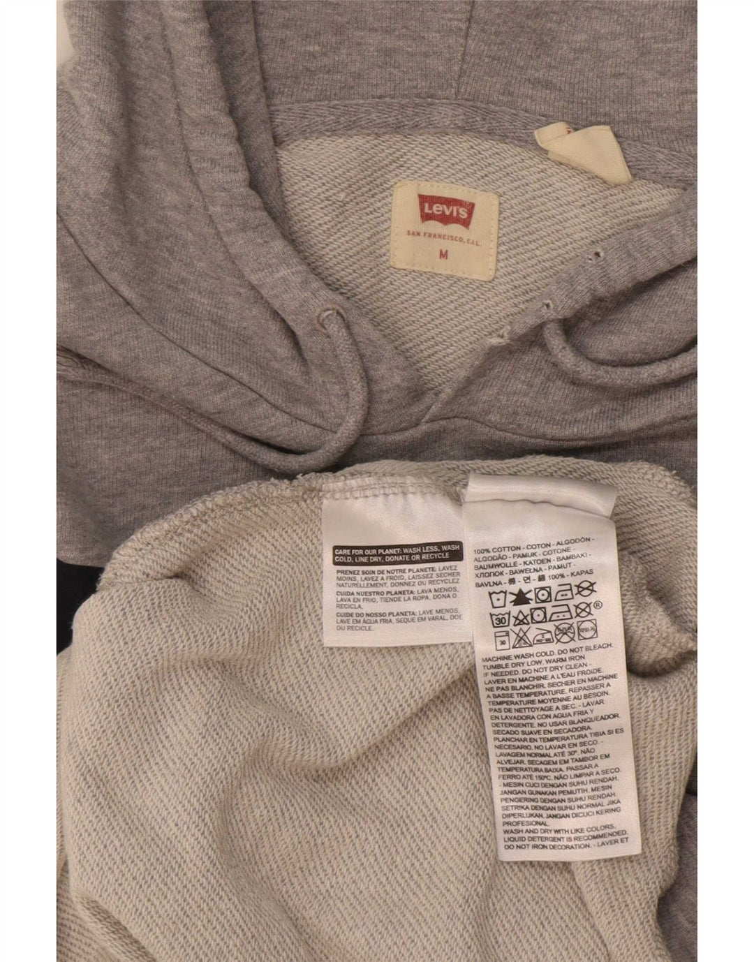 Pulover Levi's pentru bărbați cu capota, gri mediu, bumbac