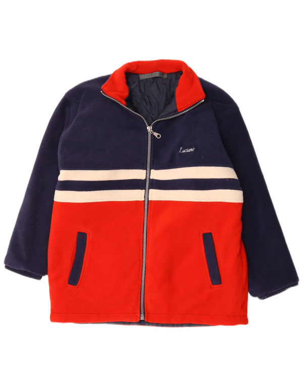 Jachetă vintage pentru bărbați din fleece UK 40, mare, bleumarin, color block