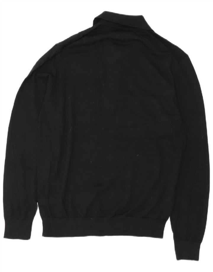 Pulover pentru bărbați Marks & Spencer, cu autograf, cu gât polo, negru mediu