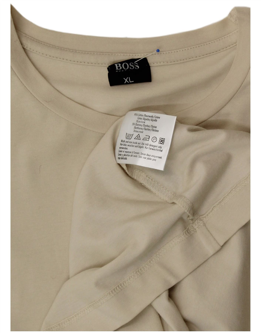 Top pentru bărbați HUGO BOSS cu mânecă lungă XL din bumbac alb