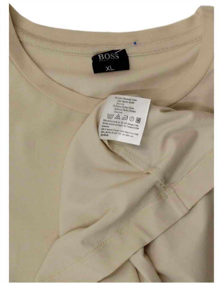 Top pentru bărbați HUGO BOSS cu mânecă lungă XL din bumbac alb