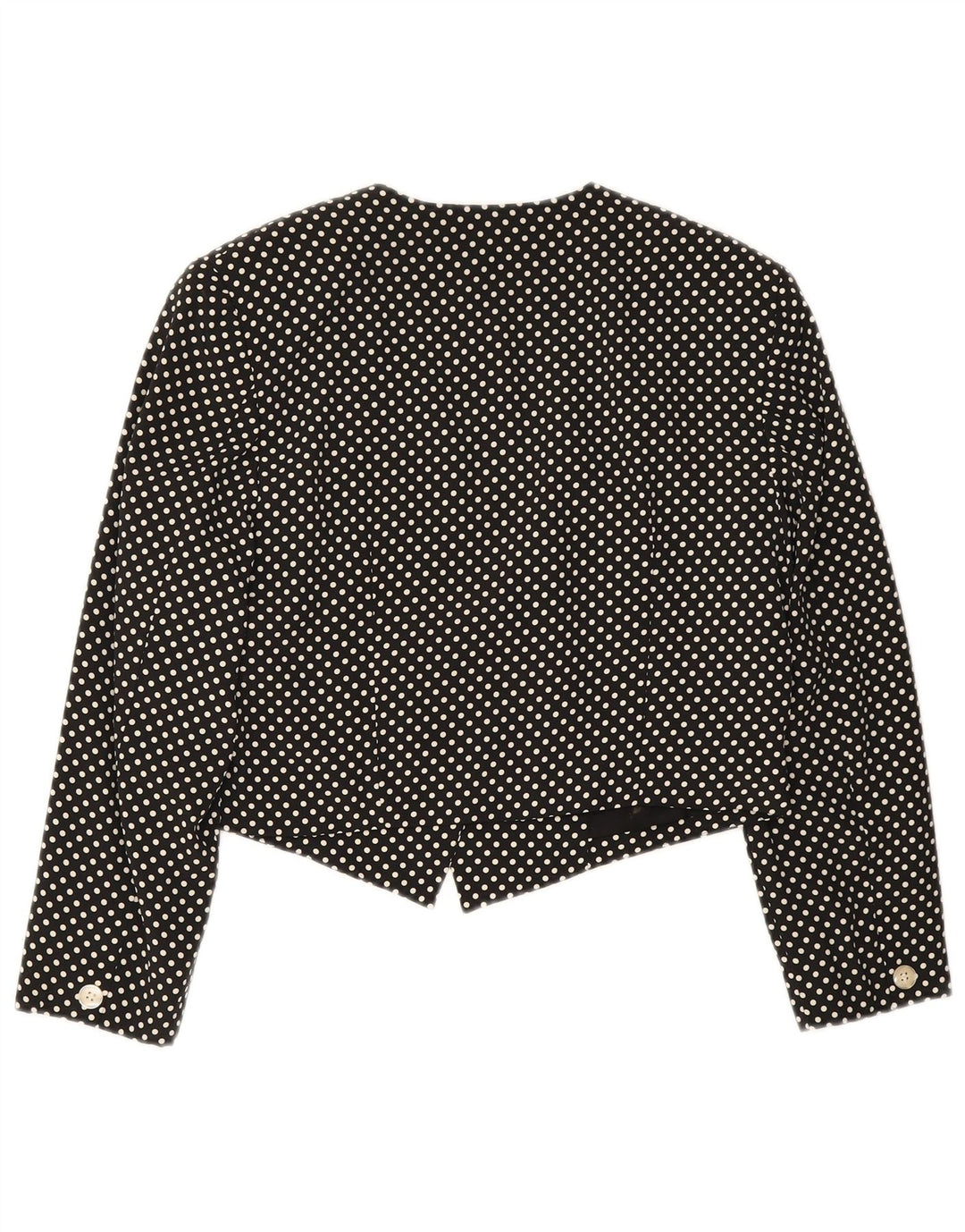 BETTY BARCLAY Womens Crop Blazer Jacket UK 12 Medium Black Polka Dot