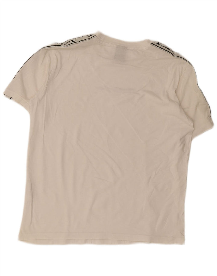 Tricou grafic pentru bărbați Champion Top mic, alb, bloc de culoare