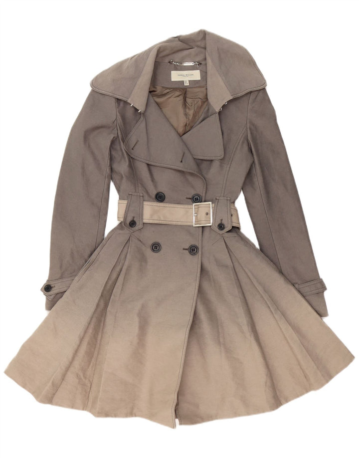 Trench pentru femei KAREN MILLEN UK 6 XS bumbac gri