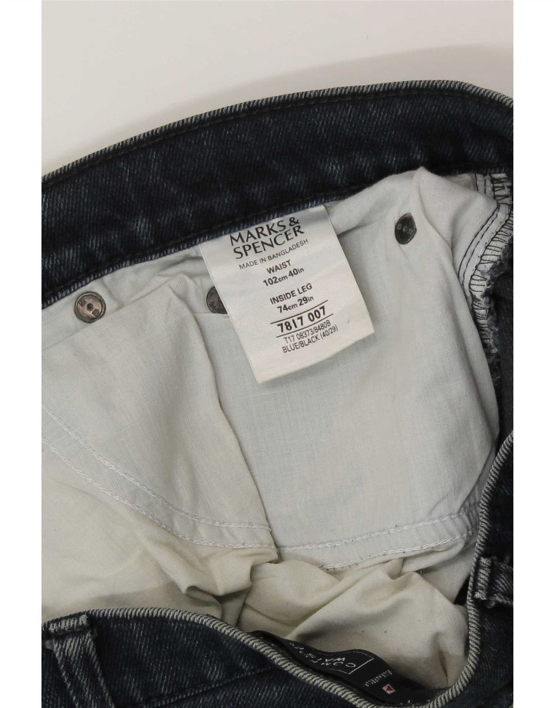 Blugi drepți obișnuiți pentru bărbați Marks & Spencer L40 L26 Bumbac albastru