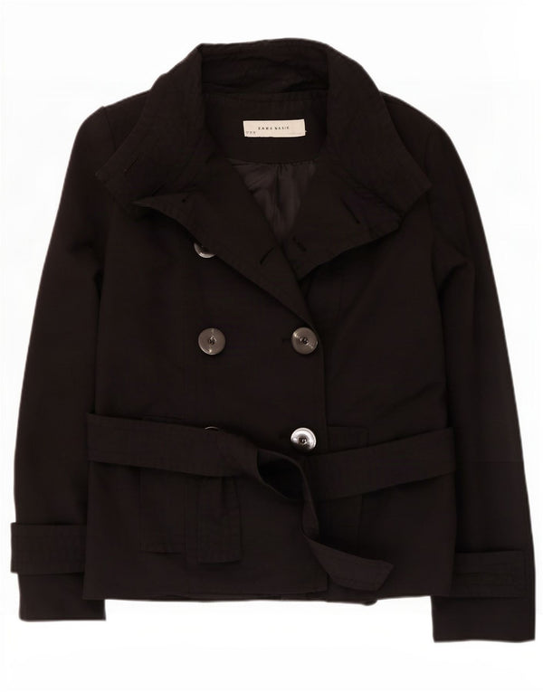 Palton pentru femeie Zara UK 12 bumbac negru mediu