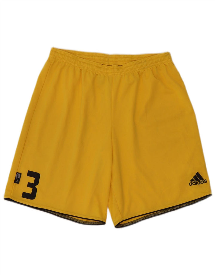 Pantaloni scurți sport pentru bărbați Adidas Climalite Graphic, poliester galben mediu
