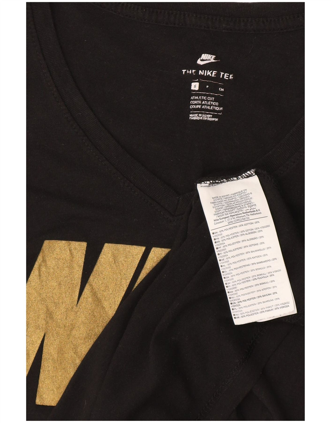 Tricou grafic NIKE pentru femei Athletic Cut Top UK 10 Poliester negru mic