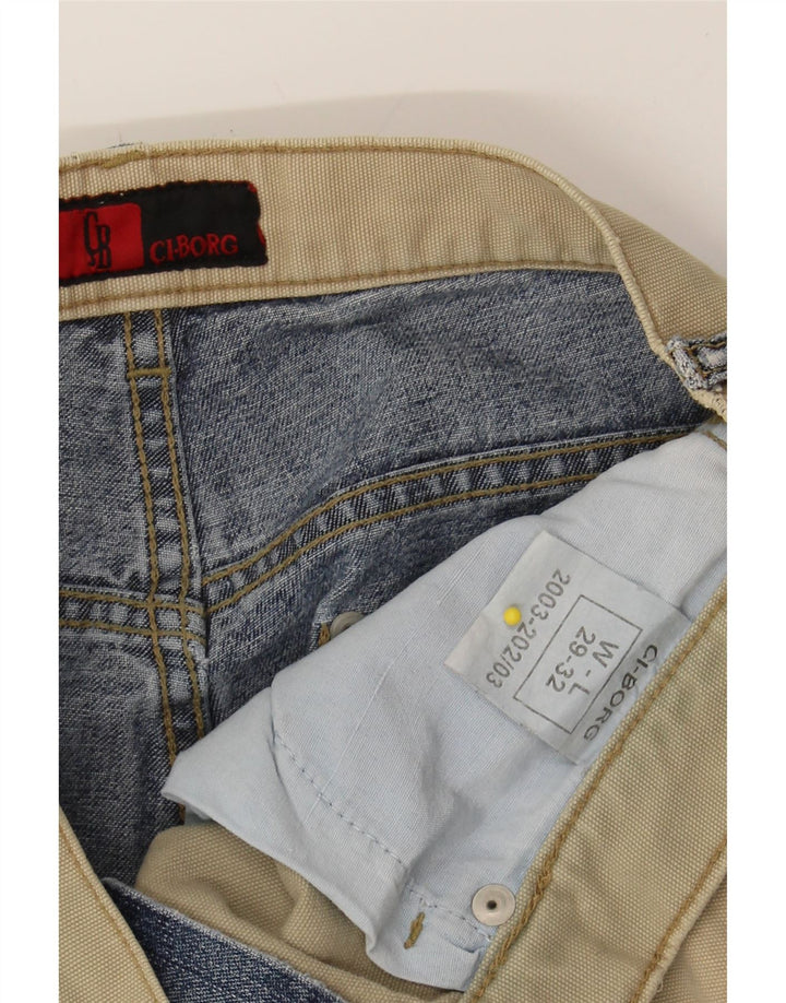CI-BORG Womens Bootcut Jeans W29 L32 Beige Colourblock Cotton Vintage Ci-Borg and Second-Hand Ci-Borg from Messina Hembry 