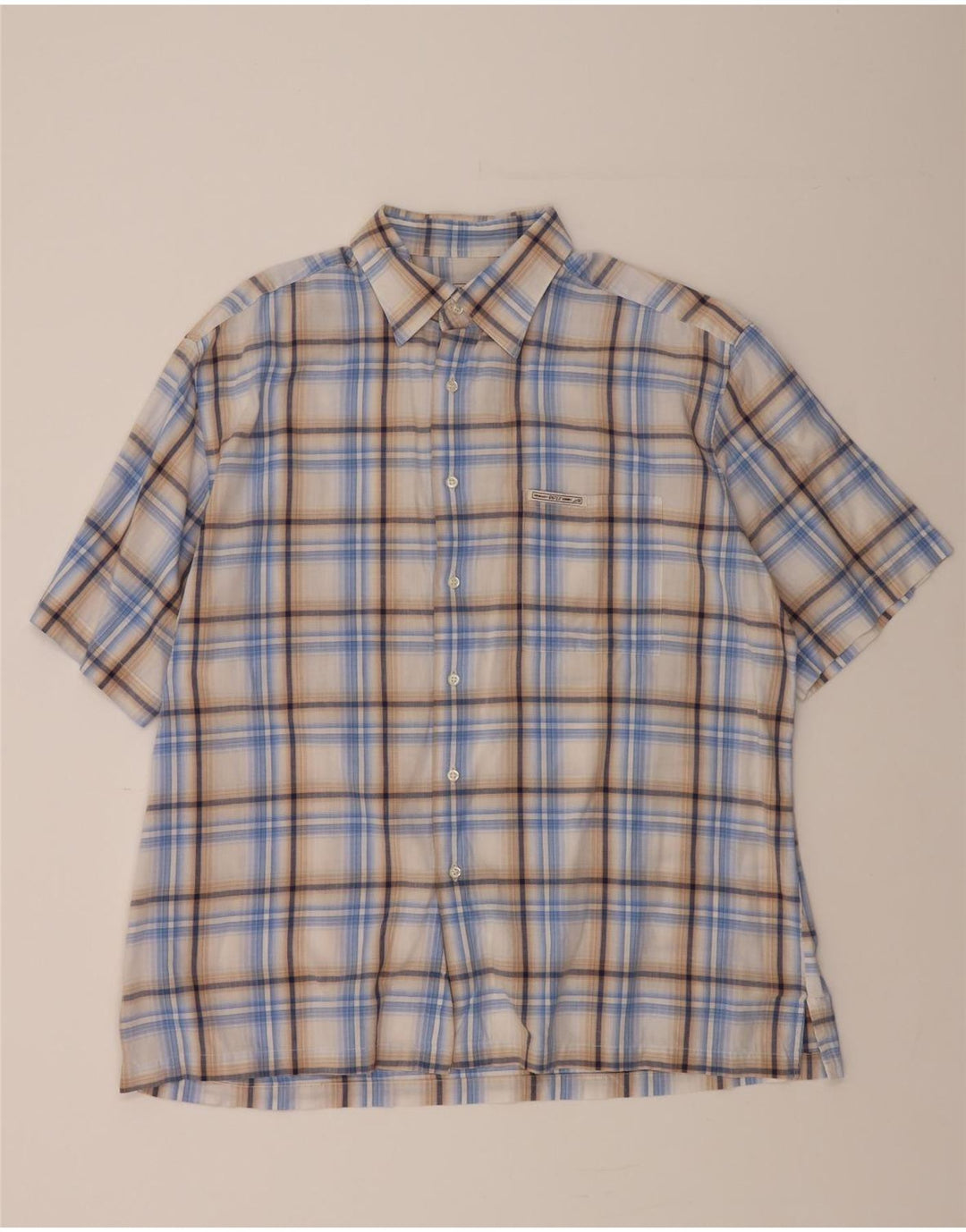 RIFLE Mens Short Sleeve Shirt XL Blue Check Vintage Rifle and Second-Hand Rifle from Messina Hembry 