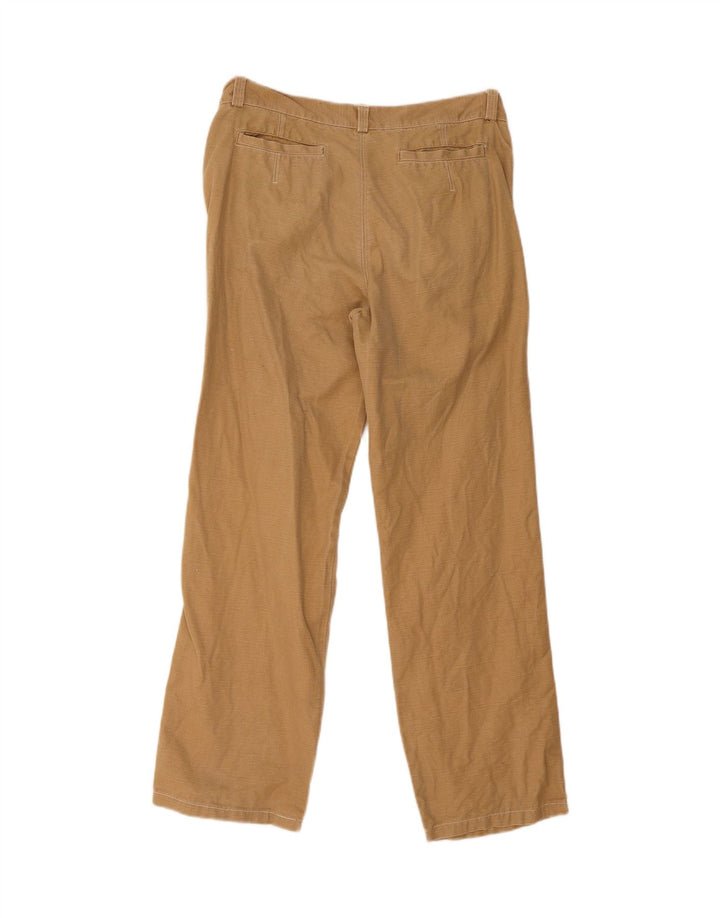 BELFE Mens Straight Casual Trousers W34 L29 Beige