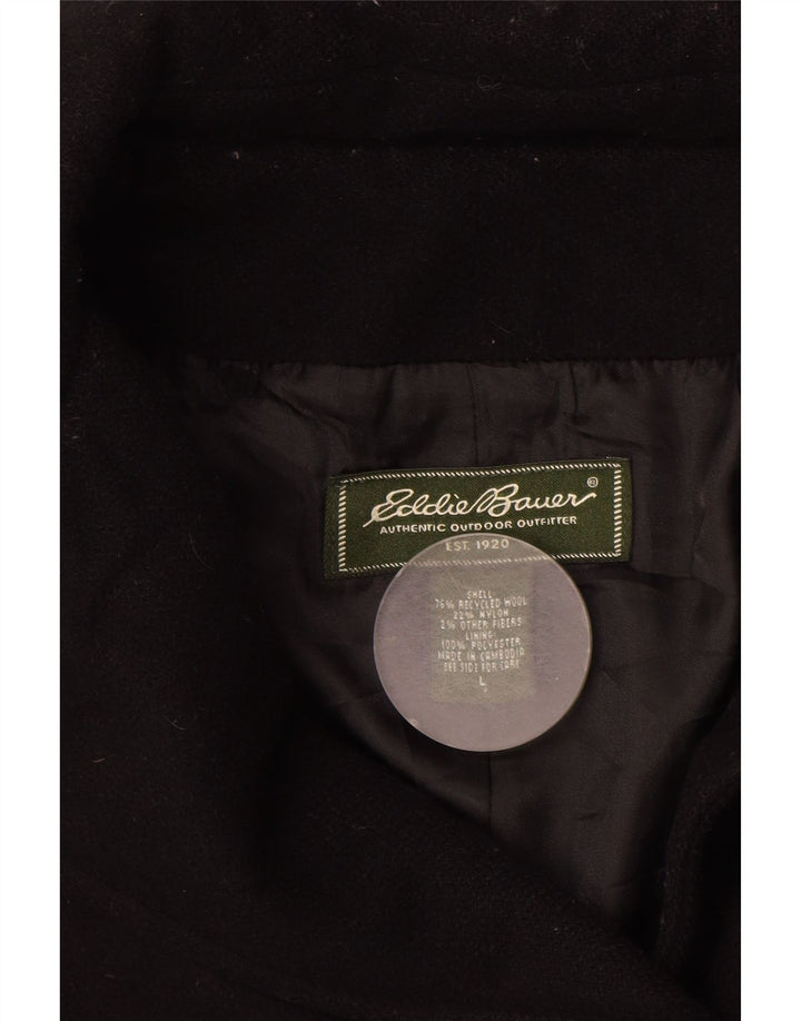 Palton pentru femei Eddie Bauer UK 16 Lână neagră mare